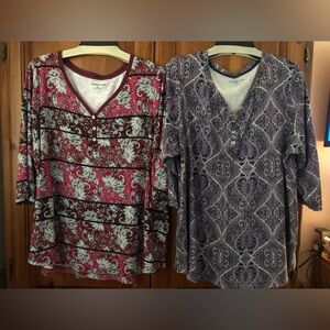 Bundle of Two (2) Croft & Barrow Plus Size Tops, 2X